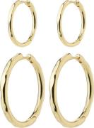 Pilgrim EVE Hoop Earrings 2in-1 set Gold-plated One size - Creoler hos...