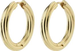 Pilgrim Edea Recycled Hoops Goldplated One size - Creoler hos Magasin