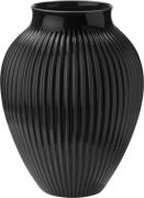 Knabstrup Keramik Knabstrup, Vase, Riller Sort, 35 cm Ripple Black Str...