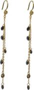 BeChristensen Anette Black Crystal Earrings Gold 7,5 cm - Ørehænger ho...