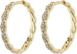 Pilgrim EZO Twirled Crystal Hoops Goldplated One size - Creoler hos Ma...