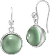 Julie Sandlau Prime Earrings Rhodium/green One size - Ørehænger hos Ma...