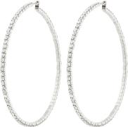 Pilgrim Sidney Crystal Hoop Earrings Silverplated one size - Creoler h...