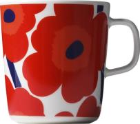 Marimekko Unikko Krus 4 dl Rød & Hvid Str H: 10 cm - Kopper Med Hank h...