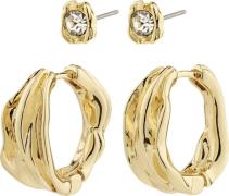 Pilgrim Feel Recycled Earrings 2in-1 set Gold-plated one size - Øresti...