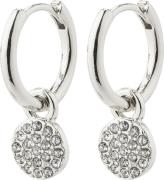 Pilgrim Chayenne Recycled Crystal Hoop Earrings Silverplated one size ...