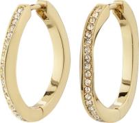 Pilgrim True Recycled Hoop Earrings Goldplated one size - Creoler hos ...