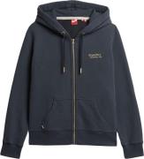 Superdry Essential Logo ZIP Hoodie Kvinde Richest Navy Hættetrøjer Str...