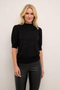 Kaffe Karegina Turtleneck Pullover Kvinde Black Deep Kortærmet Strik S...