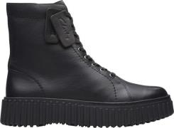 Clarks Originals Torhill Rise D Kvinde Black Leather Snørestøvler Str ...