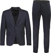 Lindbergh Suit med let Stretch Mand Blå Jakkesæt Slim Fit Str 40 - hos...