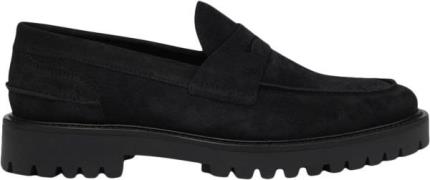 Garment Project Aaron Penny Loafer Black Suede Mand Black Loafers Str ...