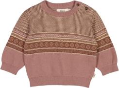 Wheat Jacquard Pullover Elias Str 2 år / 92 cm - Pudder Strik Bomuld h...