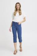 Fransa Frluxe Elli CA 1 Kvinde Mid Blue Denim Capri Bukser Slim Fit St...