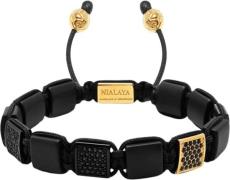 Nialaya The CZ Flatbead Collection Black Onyx and Black CZ M - Armbånd...