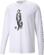 Puma Franchise ls tee Mand White Langærmede T-shirts Str L - Bomuld ho...