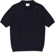 Norse Projects Leif Cotton Linen Polo Mand Blå Kortærmede Poloer Str S...