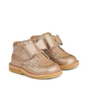 Wheat Bootie Velcro Bowy Beige Begyndersko Str 25 - Læder hos Magasin