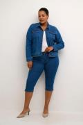 Kaffe Curve Kcvicka Jeans Jacket Kvinde Medium Blue Washed Denim Denim...