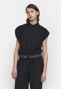 esmé studios Escalla Cropped Shirt Kvinde Black Kortærmede Skjorter St...