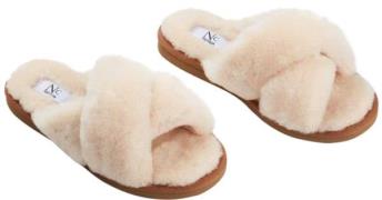 NATURES Collection Slippers Cross (100% New Zealand Sheepskin) Natur K...