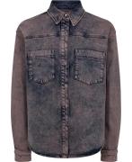 Magasin Angel 1O Kvinde Warm Sand Acid Dye Denimskjorter Str L Bomuld