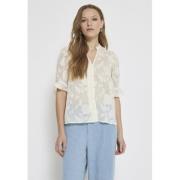 Minus Msrekira Vneck Blouse Kvinde Light Birch Kortærmede Skjorter Str...