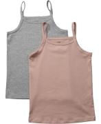 Magasin Girls Tanktops 2pack Str 2 Light Grey Melange Undertrøjer Bomu...