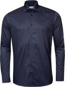 ETON Navy Double E Print Shirt Contemporary Fit Mand Blå Langærmede Sk...