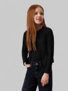 Calvin Klein RIB Cardigan TOP Twin SET Kvinde Ck Black Toppe Str 8 - h...