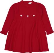 Copenhagen Colors Merino LS Cable Dress W. Hearts Str 128 Merino - Red...