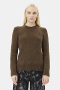 Ganni Brushed Alpaca Oneck Kvinde Rain Drum Sweaters Str L - hos Magas...