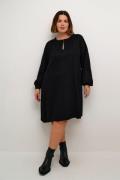 Kaffe Curve Kcjane Dress Kvinde Black Deep Midi Kjoler Str 46 - Viskos...