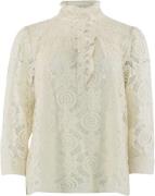 CONTINUE Arianna Lace l/s Kvinde Off White Skjorter Str L - hos Magasi...