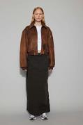 Oval Square Rocky Leather Bomber Kvinde Used Brown Læderjakker Str L -...