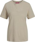 JJXX Jxisla SS REG Linen TEE JRS Kvinde Feather Gray Kortærmede T-shir...