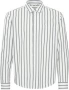 Casual Friday Cfalvin LS Dobby Striped Shirt Mand Snow White Langærmed...