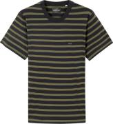 Mads Nørgaard - Copenhagen Cotton Jersey Stripe Frode Tee Mand Grøn Og...