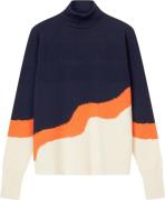 Mads Nørgaard - Copenhagen Wool Klemens 3 Colour Knit Mand Blå Turtlen...