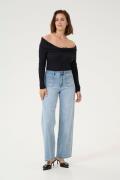 Kaffe Kakarla HW Wide Jeans Kvinde Light Blue Washed Denim Wide Jeans ...