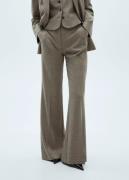 MANGO Trousers. - Liam Kvinde Beige - Khaki Bukser Med Brede Ben Str 4...