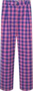 HUNKØN Pamela Trousers Kvinde Pink Checked Bukser Med Lige Ben Str L -...