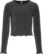 ONLY Kogqueen L/S Glitter TOP BF JRS Str 134/140 - Blå Toppe Denim hos...