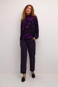 Kaffe Kasakura HW Zipper Pants Kvinde Dawn Purple Bukser Med Lige Ben ...