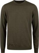 Stenströms Sweater Knitted Crew Neck With Patch Merino Wool Mand Green...