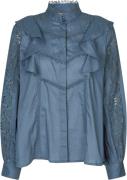 Lollys Laundry Majall Shirt LS Kvinde Dusty Blue Skjorter Str L - Bomu...