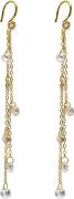 BeChristensen Anette White Crystal Earrings Gold 7,5 cm - Ørehænger ho...