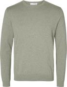 Selected Homme Slhberg Crew Neck Noos Mand Vetiver/melange Sweaters St...