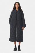 Ganni Ripstop Quilt Coat Kvinde Black Dunjakker Str 40 - hos Magasin