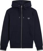 Fred Perry J7536 Mand Navy Hoodies Str L - Bomuld hos Magasin